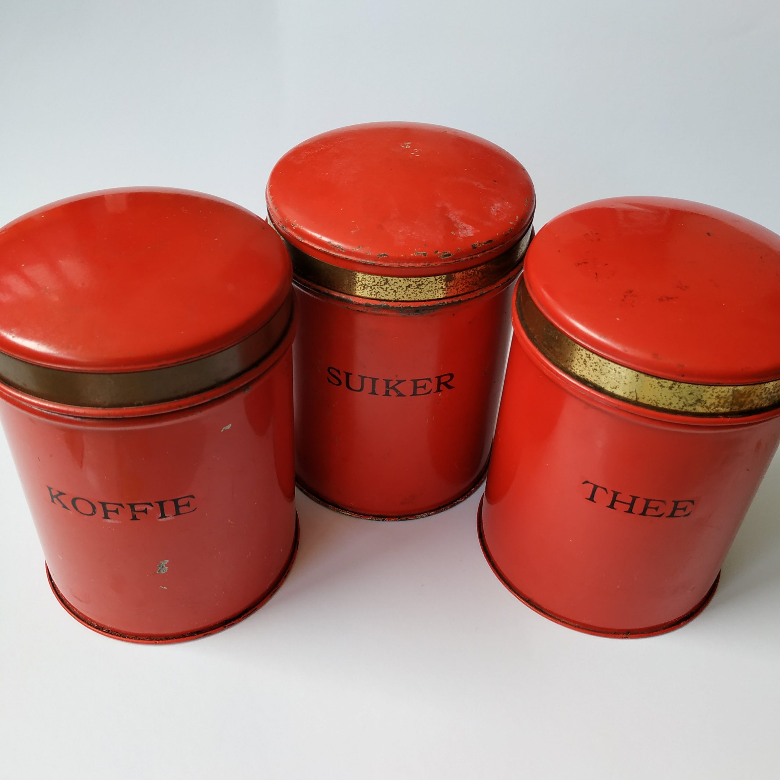 Rode Blikken Koffie/Thee/Suiker - Queens Vintage