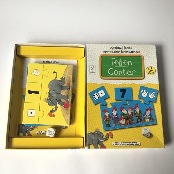 Vintage spel Tellen, spelend leren met zelfcontrole