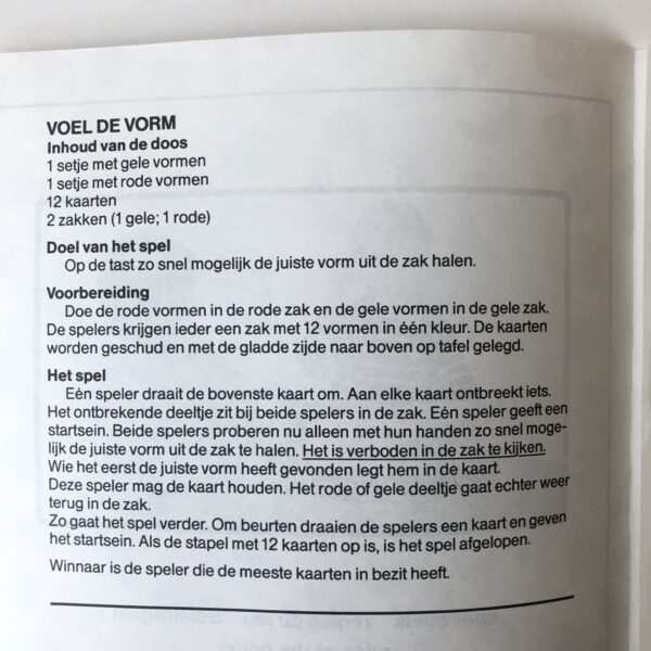 Vintage spel Voel de Vorm van Jumbo uit 1986