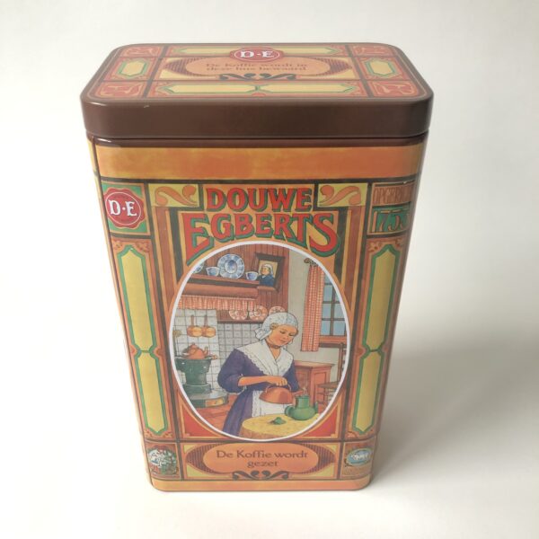 Vintage koffie blik/bewaar bus van Douwe Egberts